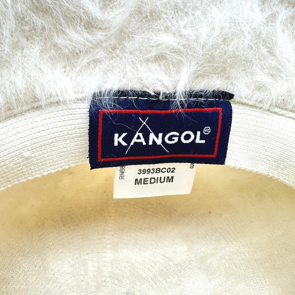 Vintage Kangol Furgora Bin Bucket Hat Off White Cream Fuzzy Angora Blend Medium - Picture 7 of 10